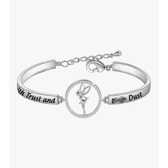 Tinkerbell-Inspired Stainless Steel Bracelet With Adjustable Chain - Picture 3 of 3